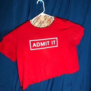 Forever21 “admit it” cropped tee